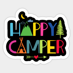 Arrow Camper Happy Summer Camp Camping Gift Men Women Kids Sticker